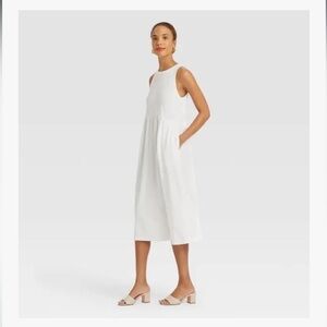 a new day White Pleated Midi Sundress ZIZE XXL
